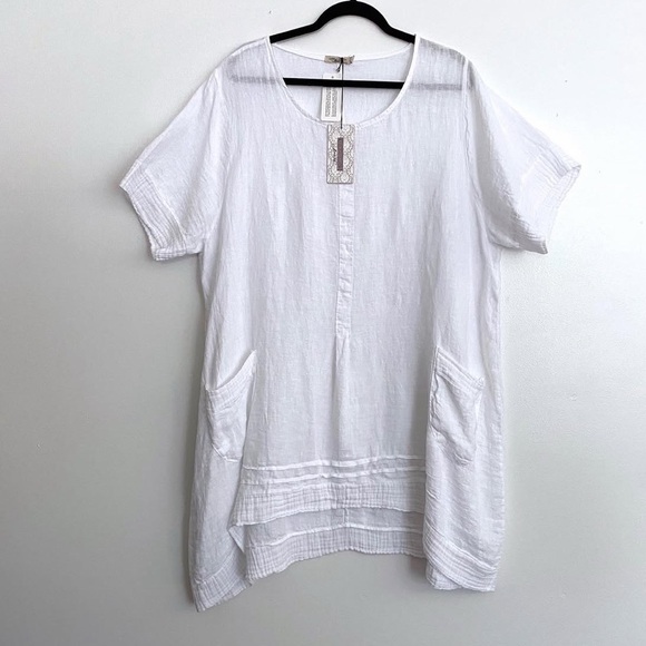 Lungo L'Arno Dresses & Skirts - LUNGO L'ARNO Lagenlook pure linen pink tunic dress size XL NWT